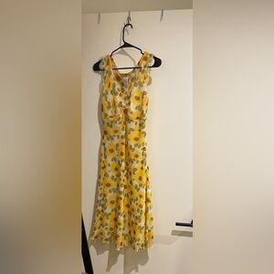 Yellow sunflower Midi Sundress